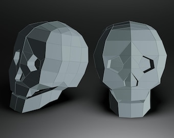 Papercraft Skull, PDF, SVG, DXF, Realistic Low poly | 3D Polygon Sculpture, Digital Download, | Including Dxf, Origami, Download Paper Skull