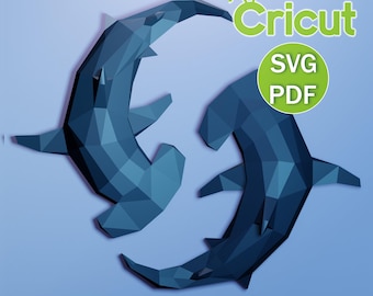 Papercraft Hammerhead Shark, 3D Papercraft - Build Your Own Low Poly Paper Sculpture PDF Download DIY gift, Wall Decor for home