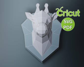 Papercraft Giraffe, SVG, PDF, Paper Craft Giraffe Model, Giraffe PDF template, 3D giraffe sculpture, Low Poly Giraffe, Origami Animal