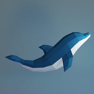 Papercraft Dolphin Wall Decor | Dolphin Model | DXF, SVG, PDF Files | Plotter Cut Template & Instructions