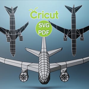 Papercraft vliegtuig hangend, pdf SVG, Papercraft Low Poly, Paper Plane Sky Sculpture, Space, Cloud, Boeing-787, Airplane, Airport Kid Room
