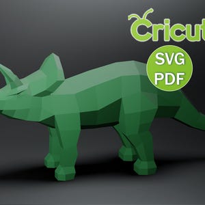 Triceratops Papercraft, Dinosaur Papercraft Sculpture, Triceratops Origami, Jurassic Park, Dinosaur Gifts, Printable 3D Puzzle, Dino 3D