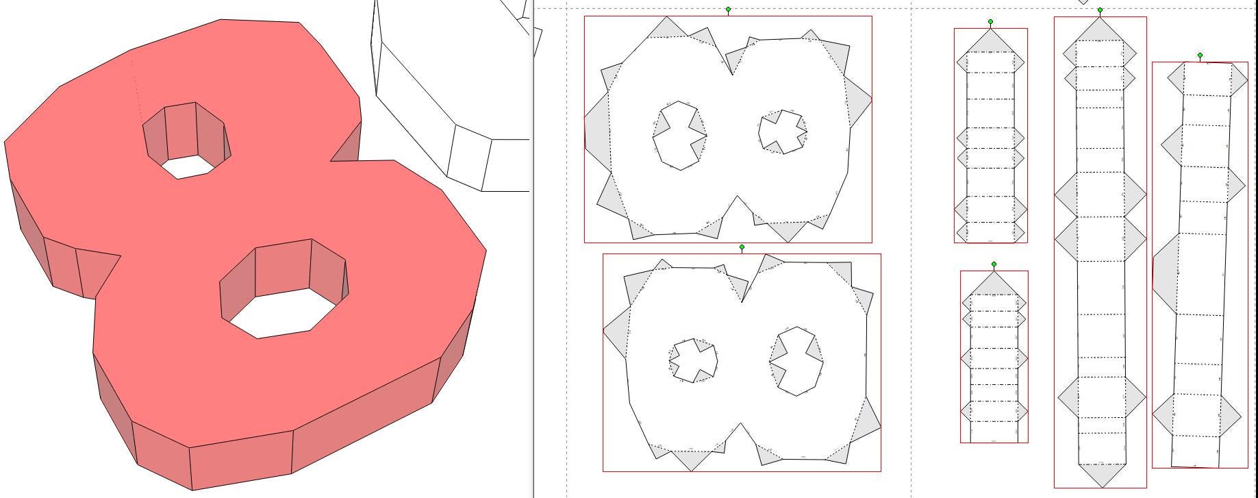 Papercraft Numbers Papercraft Number ”8” | SVG, PDF, DXF Files for Cutting Machines | Diy ...