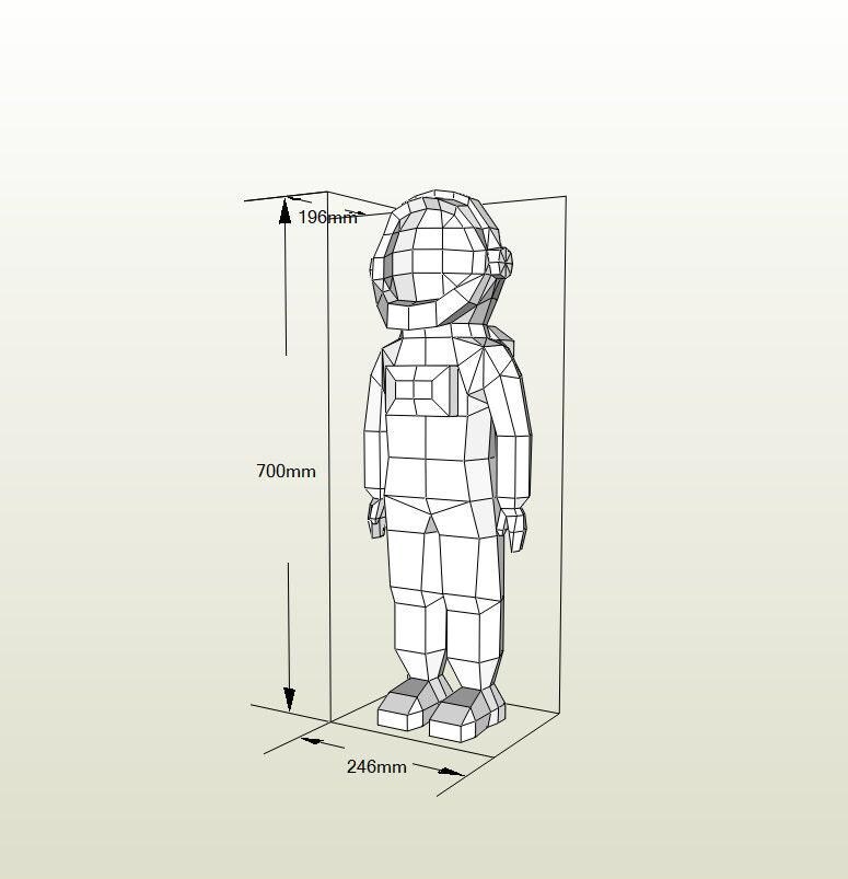 Paper Toy Spaceman Papercraft Astronaut, SVG PDF DXF, Spaceman 3D Paper Model, Paper Craft ...