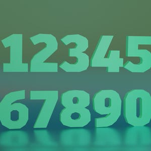 Papercraft Numbers 0-9 | SVG, PDF, DXF Files for Cutting Machines | Diy Papercraft | A4 Format