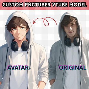 Modello PNGTuber predefinito maschio/ Gatto nero PNG Tuber maschio/ Modello VeadoTube/ Modello PNG Tuber anime/ Modello Vtuber, Avatar Twitch, GIFTuber immagine 5