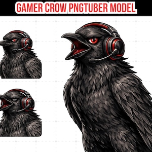 Dark Gamer Crow PNGTuber vtuber Model male | VeadoTube Model | anime PNG Tuber Model | Vtuber Model, Twitch Avatar, GIFTuber