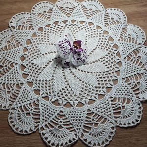 White Crochet Napkin &quot;Wind&quot; Crochet Doily Handcrafted Home Decor Lace doily