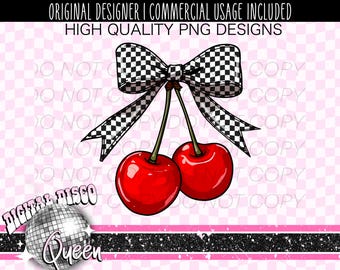Trendy Checkered Bow PNG | Girly PNG