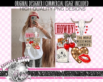 Girly western collage PNG