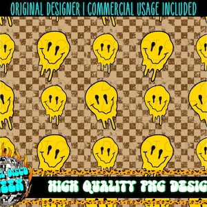 Checkered Smiley Seamless Pattern