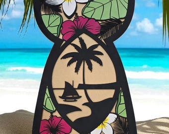 Guam Spirit Latte Stone Wall Art  28&quot; X 18&quot;