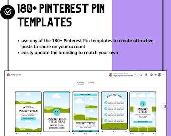180+ Pinterest Pin Templates | Editable Canva Templates | Ready-To-Use Pinterest Tempates