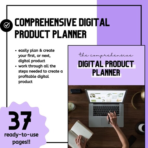 comprehensive digital product planner | editable Canva template