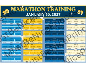 Training Poster: 2027 Marathon 24x36 Wall Calendar, Jeff Galloway Rundisney Method, 26.2 Mile Tracker - Etsy
