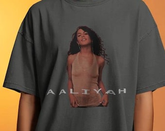 Vintage Aaliyah T-shirt met print: comfortkleuren r&b-shirt