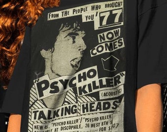 Talking Heads Psycho Killer Tshirt -graphic tees,talking heads shirt,talking heads sweatshirt,rock band hoodie,vintage rock band t shirts