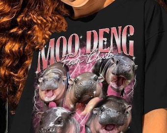 Moo Deng Fan Club Shirt: Baby Hippo Graphic Tee