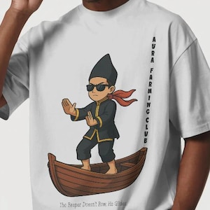 Comfort Colors Aura Farming Club Shirt-The Reaper Doesn’t Row He Glides,Viral TikTok Meme Tee,Dark Aesthetic Aura Dancing Shirt,Streetwear