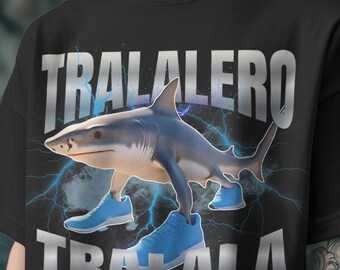 Italiaans Brainrot Shark Meme-shirt: grappige internethumor