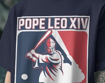 Papst Leo XIV Baseball T-Shirt: Katholisches Parodie T-Shirt