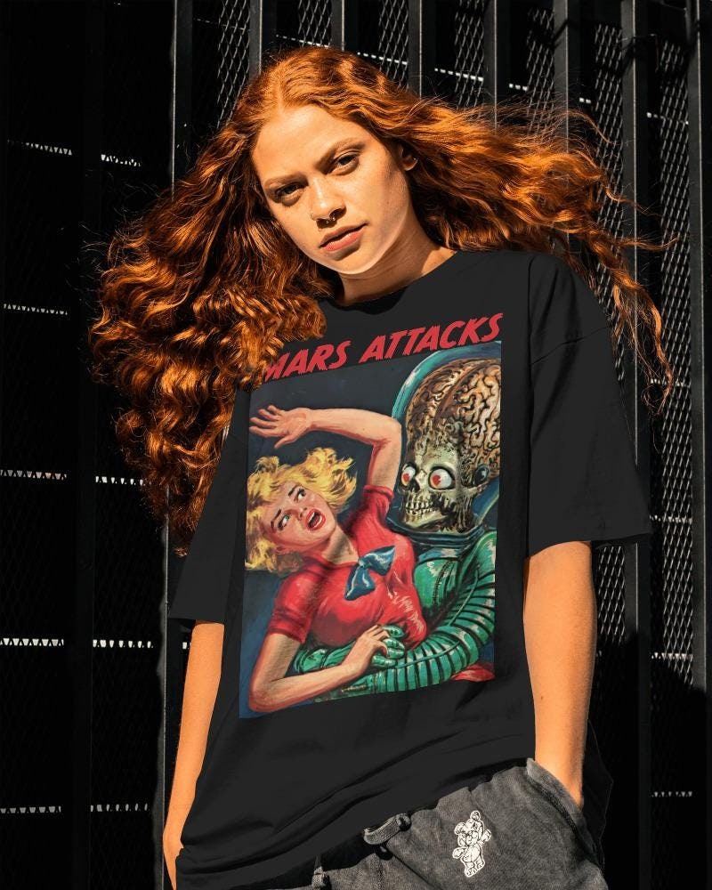 ☆デッドストック☆超希少　ニードルフレーバー　マーシー　Tシャツ　タンタン マーズ・アタックTシャツ：ヴィンテージエイリアン映画グラフィックT