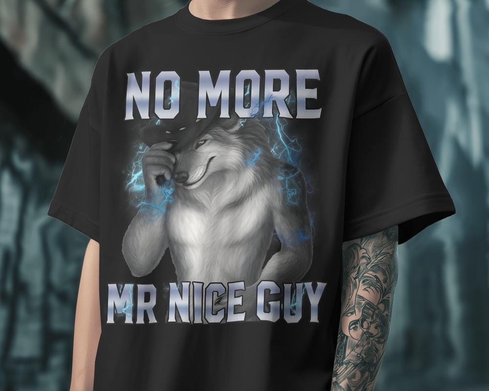 Funny Alpha Wolf Meme Shirt: No More Mr Nice Guy, Funny Italian