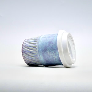 Taza de viaje de gres "SHINY HOT CONTAINER" - Cerámica francesa hecha a mano - Regalo de cerámica original