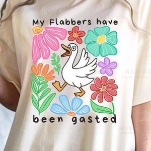 Camiseta Flabbersgasted, Minhas Flabbers foram gaseadas, Camiseta engraçada do ganso, Presente para amantes de gansos, Amante bobo de gansos, Ganso floral, Presente engraçado de piada