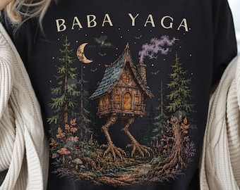 Baba Yaga Shirt, Baba Yaga House Shirt, Baba Yaga, Cottagecore Outfits, Slavic Mythology, Witchie, Baba Yaga Hut, Whimsigothical Shirt