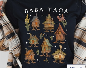 Baba Yaga Shirt, Baba Yaga House Shirt, Baba Yaga Hut, Cottagecore Outfits, Slavic Mythology, Witchie, Whimsigothical Shirt