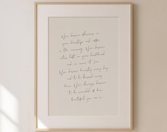 You Deserve Flowers Handwriting Wall Art - Traditional Romantic Printable Artwork - Nancy Meyers Aesthetic Quote Poster - Digital Download