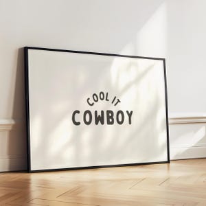 Cool It Cowboy Wall Art Landscape - Aesthetic Coastal Cowgirl Printable Artwork - Cute Quote Southern Girl Poster Design - Digital Download