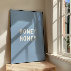 Honey Honey Wall Art Print - Mamma Mia Film Quote Printable Artwork - Romantic Abba Lyrics Inspired Poster Design - Digital Download