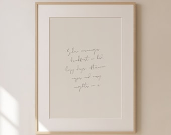 Slow Mornings Handwriting Wall Art Print - Traditional Romantic Artwork - Nancy Meyers Aesthetic Quote Poster Design - Digital Download