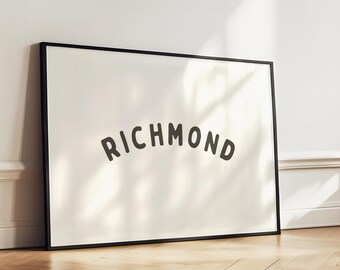 Richmond Landscape Wall Art - Virginia Place Name - Horizontal Printable Artwork - Bold Aesthetic Apartment Print Design - Digital Download