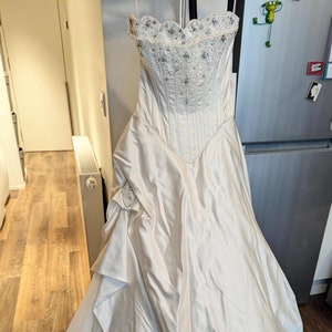 Rare High-Quality Vintage Hollywood Dreams Portia Silk Corset Princess Wedding Dress,Stunning Vintage Designer Pure Silk Bridal Gown UK12