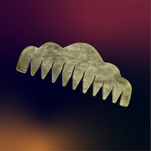Luxury Jade Facial Massage Comb, Jabe GuaSha Tool , High Quality Luxurious Natural Crystal Massage Faisal Gua Sha Tool, Gift for Her