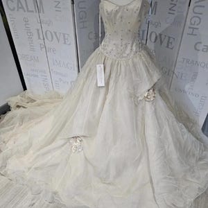 Rare Authentic High-Quality Vintage Hollywood Dreams 100% Silk Wedding Dress,Stunning Vintage Designer Silk Bridal Gown UK12,Vintage Wedding