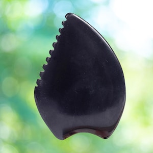 Black Luxury Bian Facial Empress Stone GuaSha, High Quality Luxurious Natural Crystal Massage Faisal Gua Sha Tool, Gift for Her
