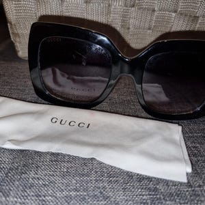 Vintage Gucci Black Oversized Women&#39;s Sunglasses Authentic Retro Designer Shades Luxury Fashion Eyewear 90s Statement Gift for Her
