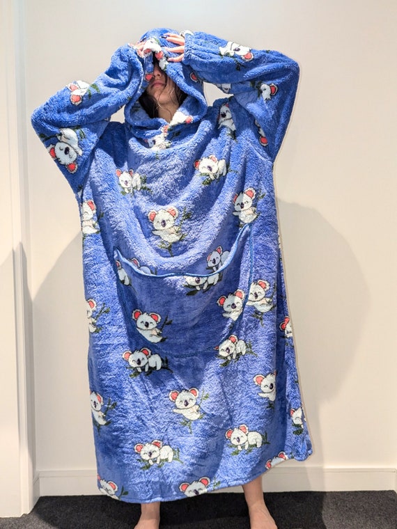 Cozy Cute Koala Floor Length Snuggle Hoodie Hooded Blanket Lazy TV Blanket Super Soft Warm Oversized Hoodie Blanket Funny Print Blanket Etsy UK