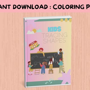 Libro para colorear y trazar formas, para los más pequeños, libros para niños pequeños, 50 páginas para que los más pequeños aprendan, descarga digital de canva, archivo pdf