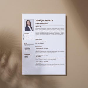 Cv profesional, cv, curriculum vitae, cv Ats, creative design cv, cv template, template canva
