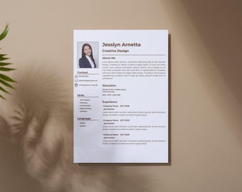 Kreative Lebenslaufvorlage, ATS-freundliches Lebenslaufdesign (Canva-Vorlage)