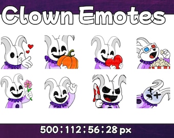 Pack 8 Twitch Halloween Clown Emotes
