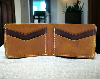Cartera de cuero para hombre / Regalo para esposo / Regalo para padre / Regalo para aniversario / Regalo para cumpleaños / Cartera Charlie