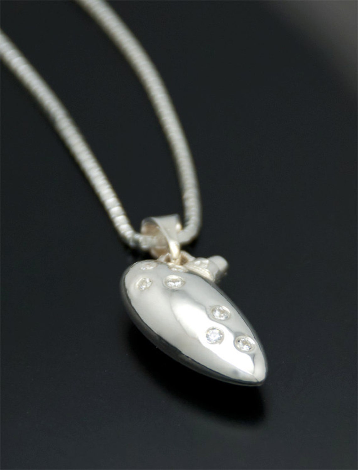 Zelda Ocarina Pendant in Silver With Diamonds or Czs Etsy