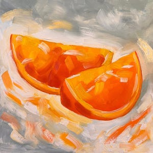 Original 6x6&quot; Oil Painting &#39;Slice of Life&#39; Traditional Fine Art Work For Home Decor