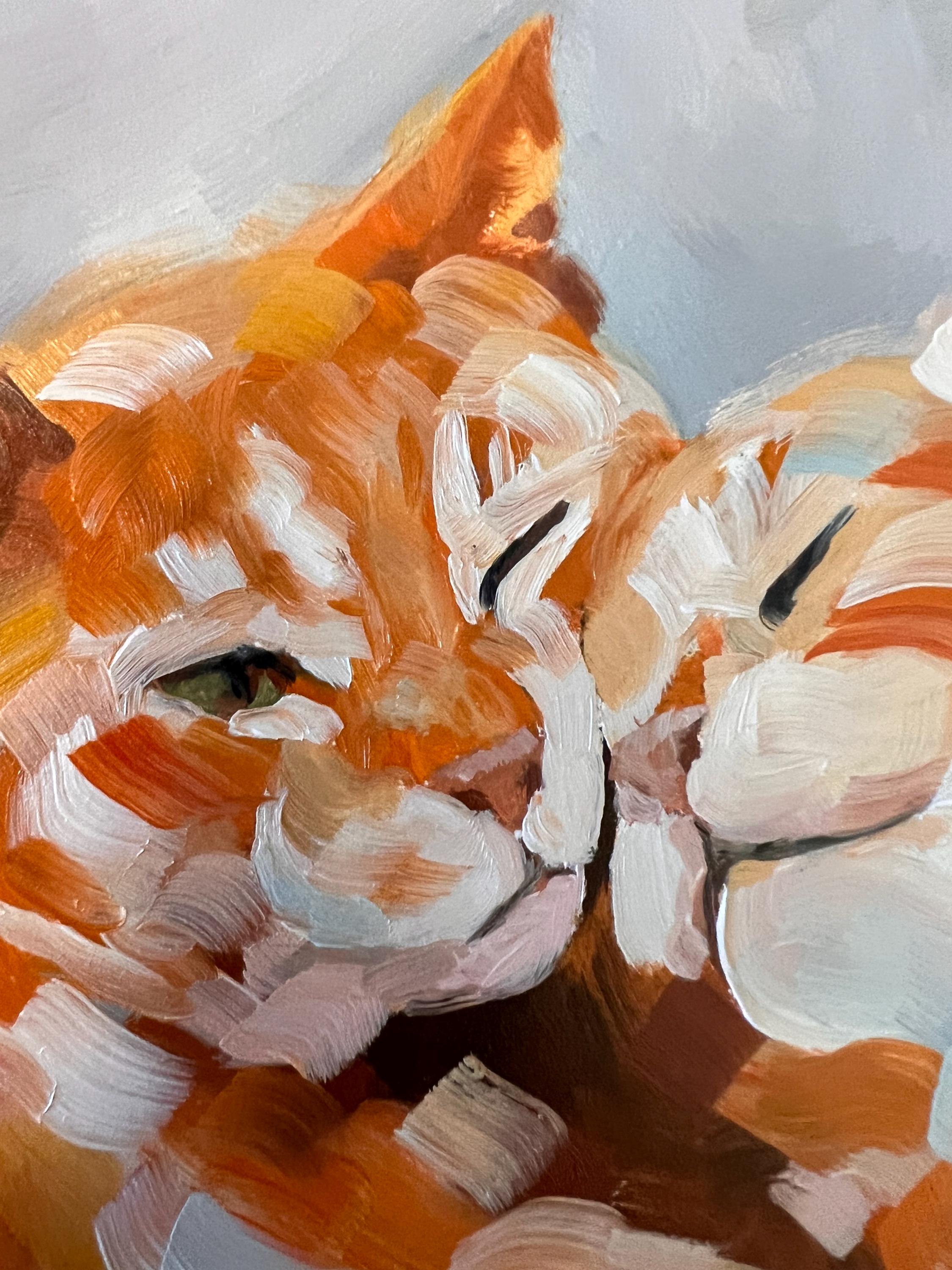 ファインアート 絵画 油絵 オリジナル5x7インチ油絵「シンプルな愛」伝統的なファインアート作品